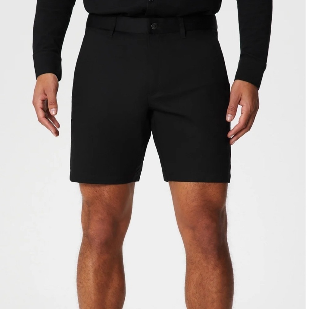 Fabletics Men's‎ High Rise Chino Shorts Size 33 Black Multi-Pocket Casual …
